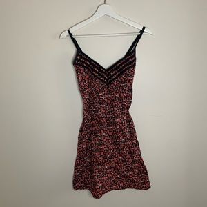 Floral patterned pink dress